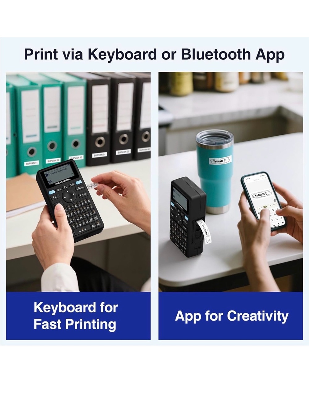 New Open Box SUPVAN E11 Bluetooth Label Maker Machine, Support Keyboard & App - Picture 2 of 10
